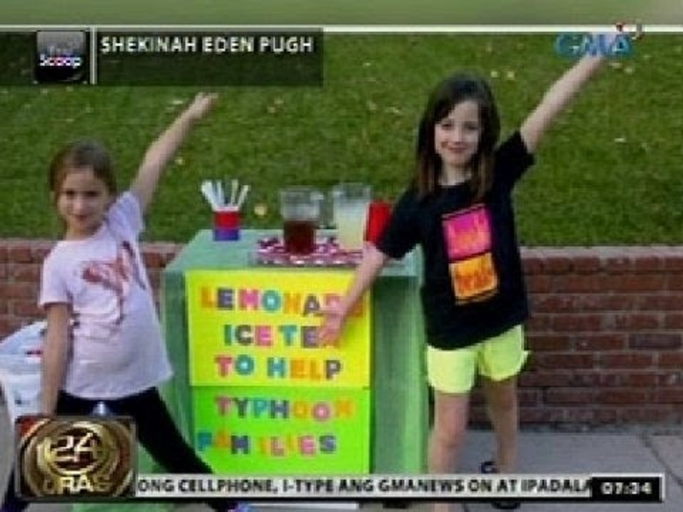 24Oras: 2 bata sa Amerika, nagtitinda ng lemonade at iced tea para sa mga nasalanta ni Yolanda