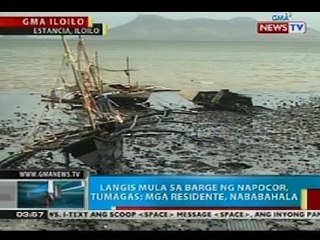 BP: Langis mula sa barge ng Napocor sa Iloilo, tumagas