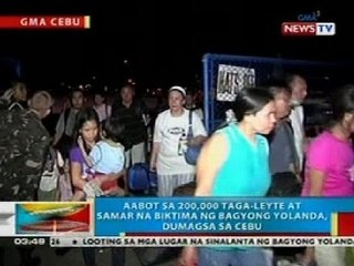 BP: Aabot sa 200,000 taga-Leyte at Samar na biktima ng Bagyong Yolanda, dumagsa sa Cebu