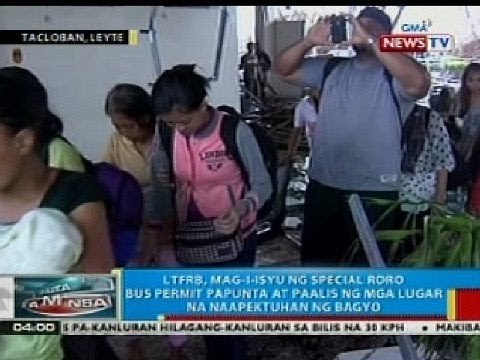 Special RORO bus permit papunta at paalis ng mga lugar na naapektuhan ng bagyo, ilalabas ng LTFRB