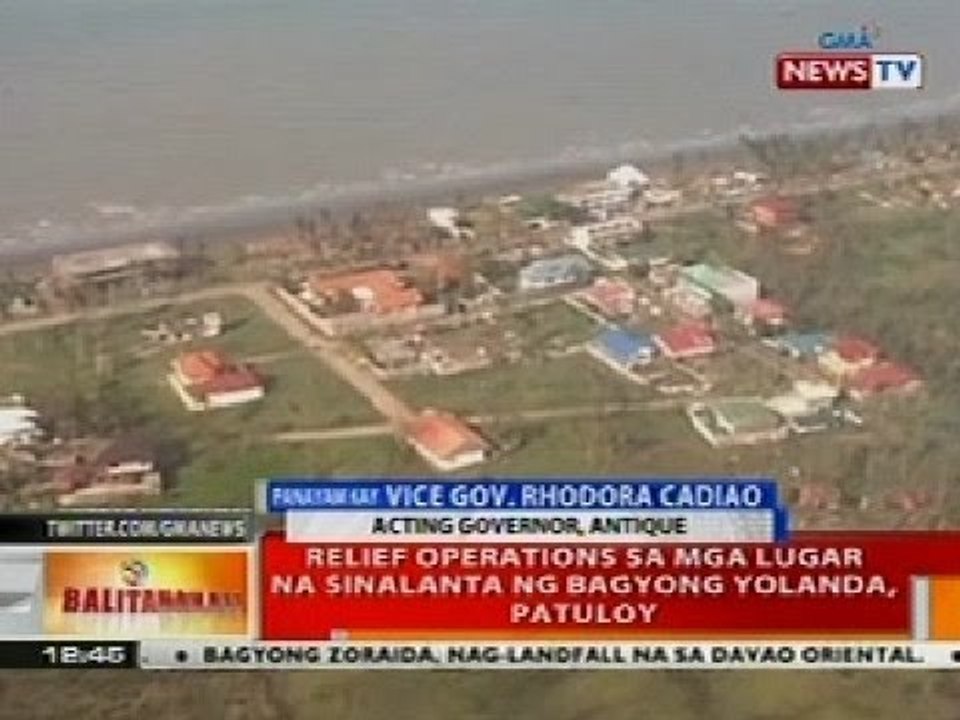 BT: Relief ops sa mga lugar na sinalanta ng Bagyong Yolanda, patuloy