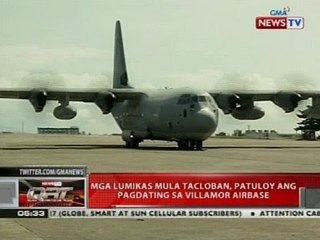 QRT: Mga lumikas mula Tacloban, patuloy ang pagdating sa Villamor Airbase