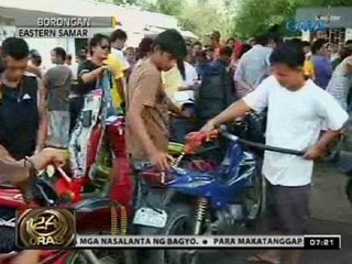 24 Oras: Supply ng pagkain, tubig, at gasolina, problema na sa Borongan, Eastern Samar