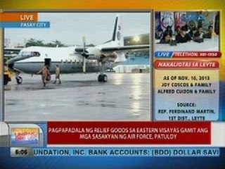 Pagpapadala ng relief goods sa Eastern Visayas gamit ang mga sasakyan ng air force, patuloy