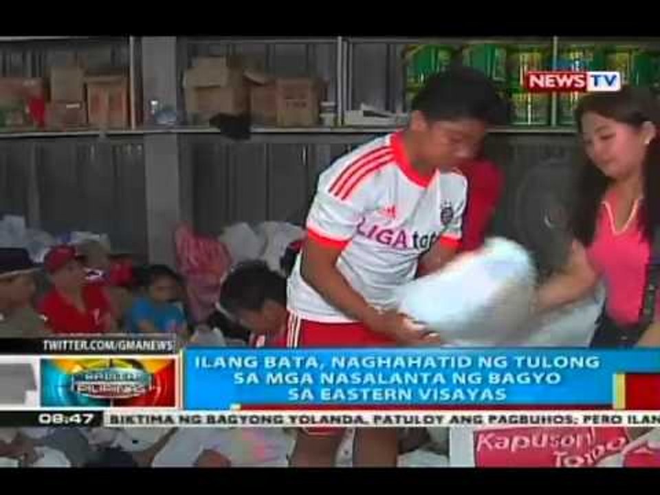 BP: Ilang bata, naghatid ng tulong sa mga nasalanta ng bagyo sa Eastern Visayas