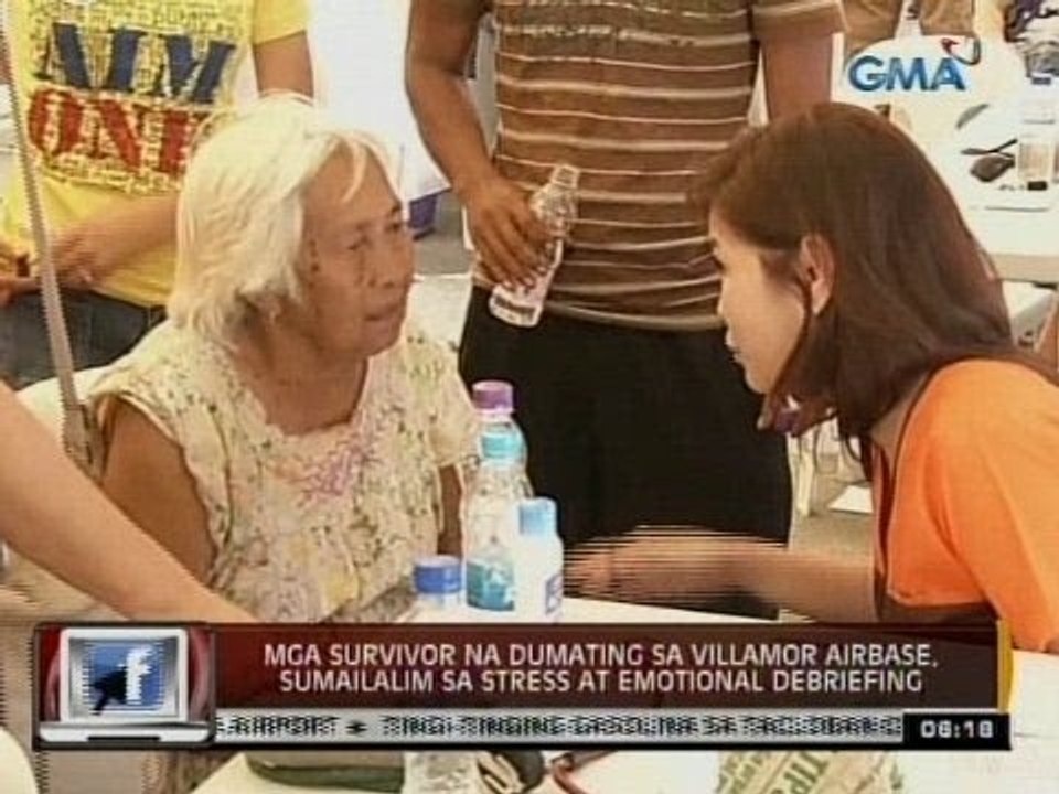 Mga survivor na dumating sa Villamor Airbase, sumailalim sa stress at emotional debriefing