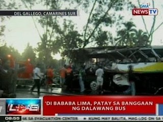 NTVL: 'Di bababa sa 5, patay sa banggaan ng 2 bus sa CamSur