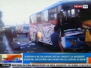 NTG: Kumpanya ng 2 bus na sangkot sa aksidente kahapon sa Makati, sinuspinde