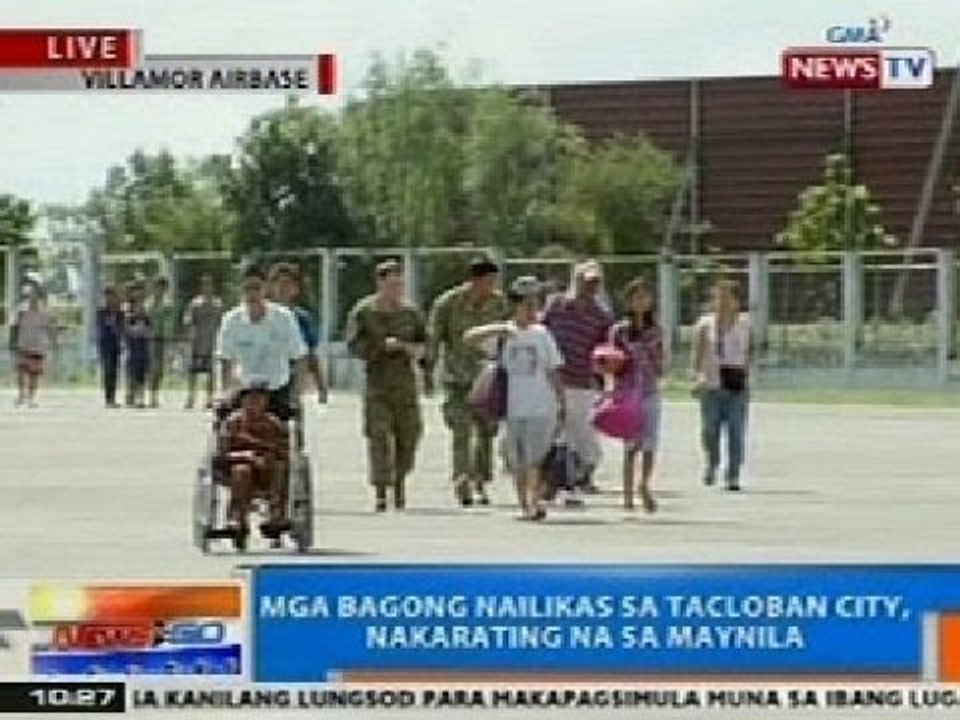 NTG: Mga bagong nailikas sa Tacloban City, nakarating na sa Maynila