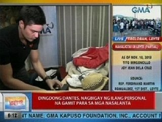 UB: Dingdong Dantes, nagbigay ng ilang personal na gamit para sa mga nasalanta