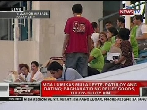 QRT: Mga lumikas mula Leyte, patuloy ang dating sa Villamor Airbase