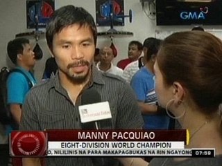 24 Oras: Pacquiao, iniaalay ang laban nila ni Rios sa mga sinalanta ng bagyo
