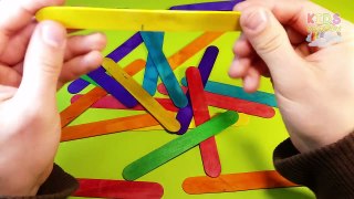 Counting Ice Cream Sticks in School Color for Kids Number Learning to Count Learn Colors Rainbow Pop
