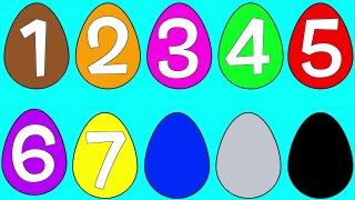 Learn Numbers and Colors with Egg Coloring Pages for Children, Toddlers and Babies