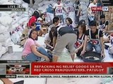 QRT: Repacking ng relief goods sa PHL Red Cross headquarters, patuloy