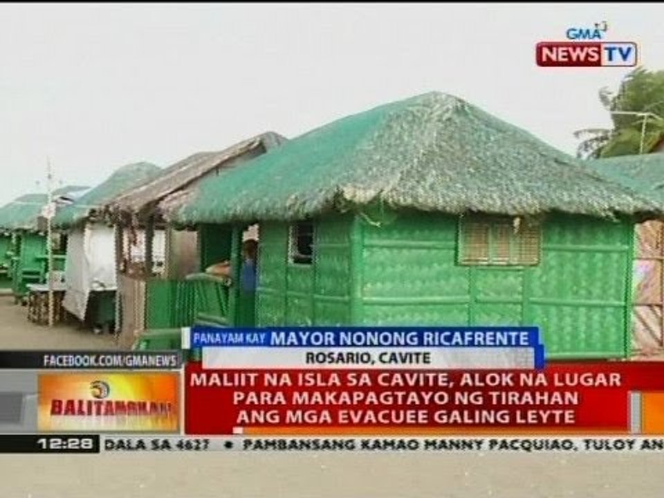 Maliit na isla sa Cavite, alok na lugar para makapagtayo ng tirahan ang mga evacuee galing Leyte
