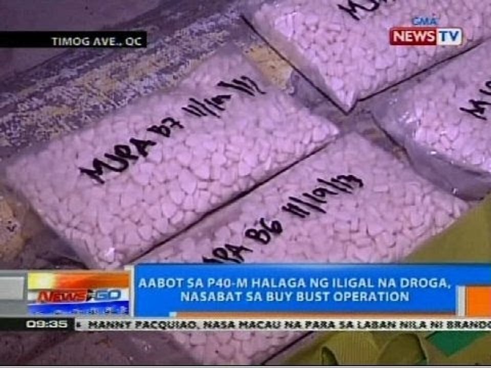 NTG: Aabot sa P40-M halaga ng iligal na droga, nasabat sa buy bust operation