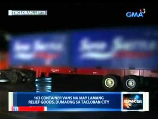 Saksi: 163 container vans na may relief goods, dumaong sa Tacloban