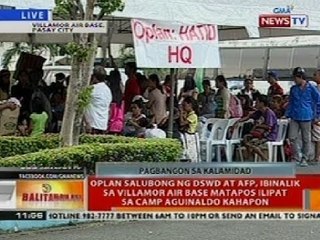 Oplan Salubong ng DSWD at AFP, ibinalik sa Villamor Airbase nang ilipat sa Camp Aguinaldo kahapon