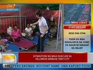 UB: Sitwasyon ng mga evacuee sa Villamor Airbase tent city