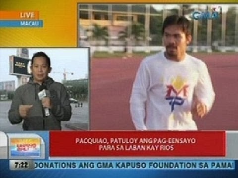 UB: Manny Pacquiao, patuloy ang pag-eensayo para sa laban vs Brandon Rios sa Macau