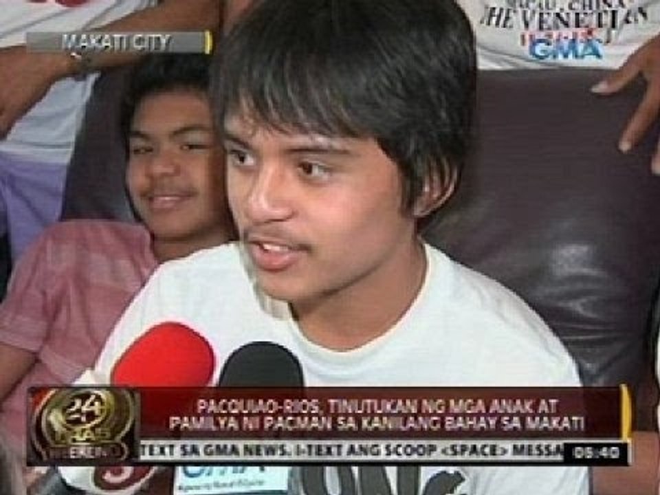 24 Oras: Pacquiao-Rios, tinutukan ng mga anak at pamilya ni Pacman