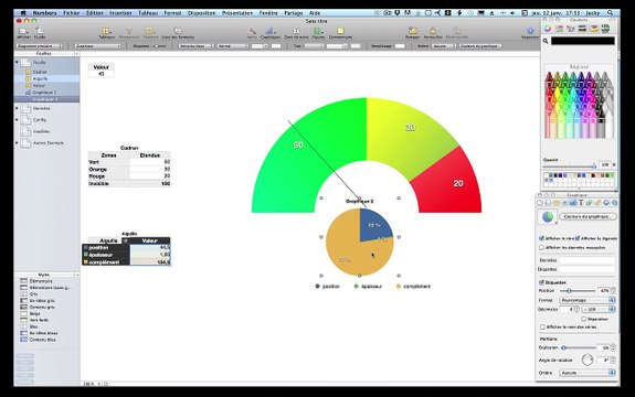 Tutoriel iWork Numbers tracé de Graphes type Jauge et Thermomètre