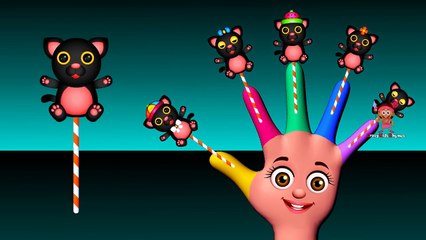 Lollipop Finger Family (Black Cat Lollipop Family) Nursery Rhyme | Nursery Songs for Children Kids