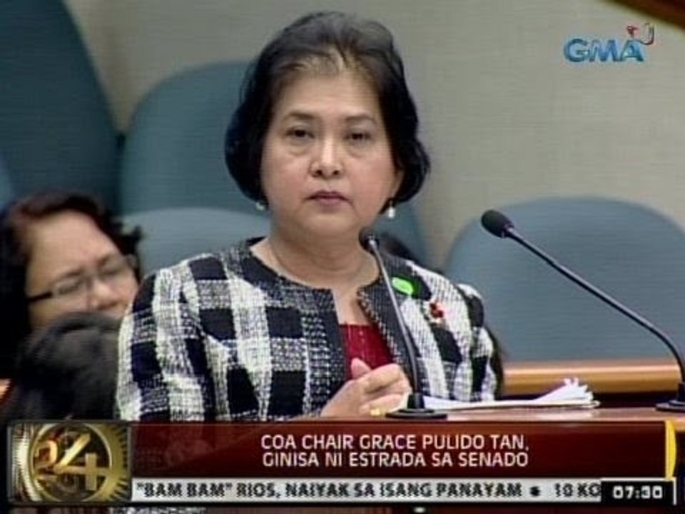 24Oras: COA Chair Grace Pulido-Tan, ginisa ni Sen. Jinggoy Estrada sa Senado