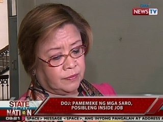 SONA: DOJ: Pamemeke ng mga SARO, posibleng inside job