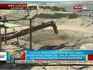 Illegal black sand mining, balik-operasyon na naman ayon sa ilang residente