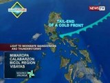 NTVL: Mahina hanggang katamtamang pag-ulan, mararanasan sa Southern Luzon at Visayas