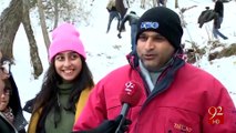 Snowfall covers Murree, tourism on peak 16-01-2017 - 92NewsHD