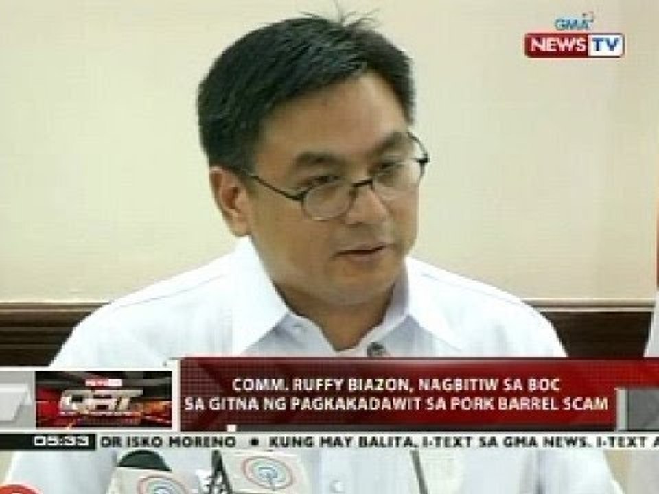 QRT: Comm. Ruffy Biazon, nagbitiw sa BOC sa gitna ng pagkakadawit sa PDAF scam