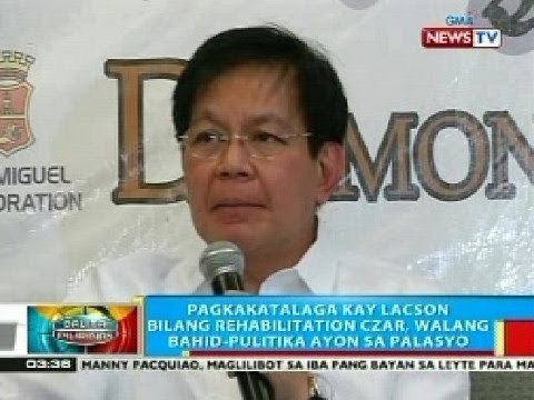 BP: Palasyo: Pagkakatalaga kay Lacson bilang Rehab Czar, walang bahid-pulitika