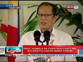 NTL: PNoy, dumalo sa christmas party ng Bulong Pulungan Media Forum sa Pasay