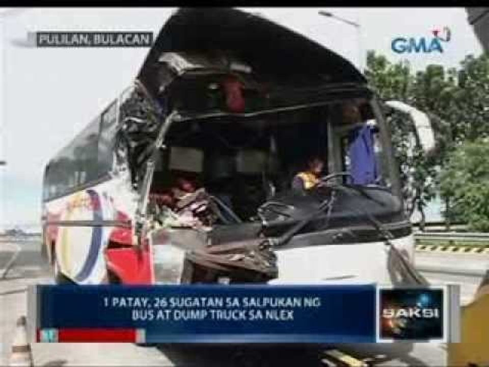 Saksi: 1 patay, 26 sugatan sa salpukan ng bus at dump truck sa NLEX