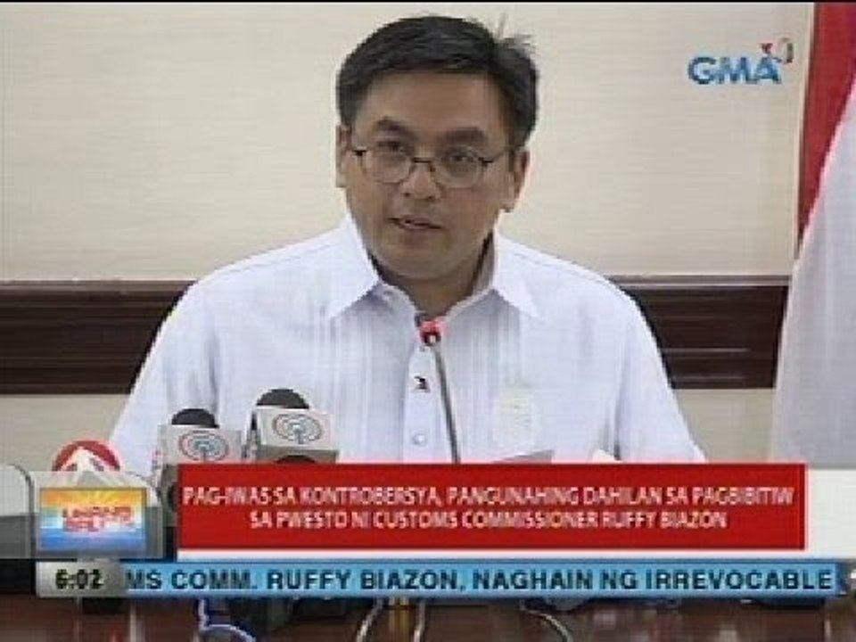 Pag-iwas sa kontrobersya, pangunahing dahilan sa pagbibitiw sa pwesto ni Customs Chief  Ruffy Biazon