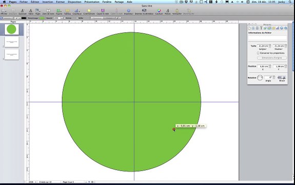 Tutoriel iWork Pages tracé d'arcs de cercles courbes de Bézier