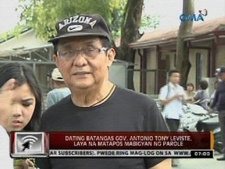 24 Oras: Dating Batangas Gov. Antonio Tony Leviste, laya na matapos mabigyan ng parole