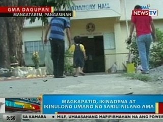 BP: Magkapatid sa Mangatarem, Pangasinan, ikinadena at ikinulong umano ng sarili nilang ama