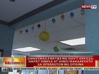 BT: Christmas parties ng gov't offices, dapat simple at hindi makaapekto sa operasyon ng opisina
