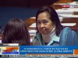 NTG: 70 kongresista, pabor na bigyan ng Christmas furlough si Rep. Gloria Arroyo