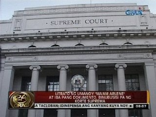 Litrato ng umano'y 'Ma'am Arlene' at iba pang dokumento, binubusisi pa ng Korte Suprema