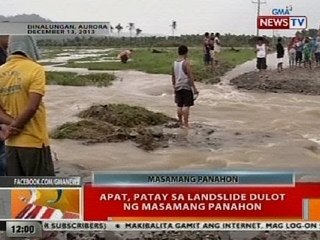 BT: 4, patay sa landslide sa Aurora dulot ng masamang panahon