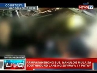 NTVL: Pampasaherong bus, nahulog mula sa Southbound lane ng Skyway; 17 patay