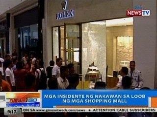 NTG: Mga insidente ng nakawan sa loob ng mga shopping mall