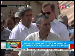US Sec. of State Kerry: Dagdag na US$ 24.6-M, ibibigay ng Amerika sa mga sinalanta ng bagyo