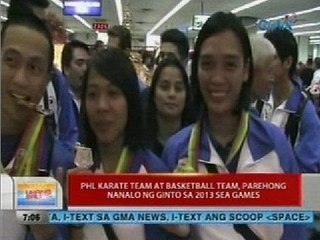 UB: Phl Karate team at Basketball team, parehong nanalo ng ginto sa 2013 Sea Games