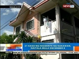 NTG: 21 kaso ng insidente ng nakawan, naitala mula December 9